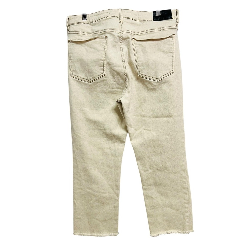 !iT Jackie Jeans Womens 16 Ecru Beige High Rise Straight Leg Crop Stretch Denim - Picture 10 of 10